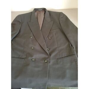 Hardy Amies Sport Coat Mens Sz 44 R Double Breasted Blazer Jacket Dark Green